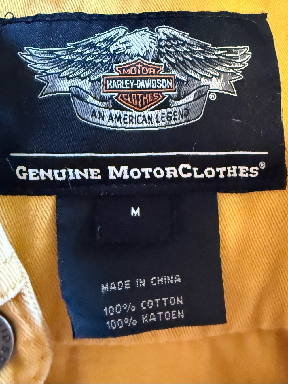 Harley-Davidson Black and Yellow Cotton Button Down Shirt - Picture 3 of 4